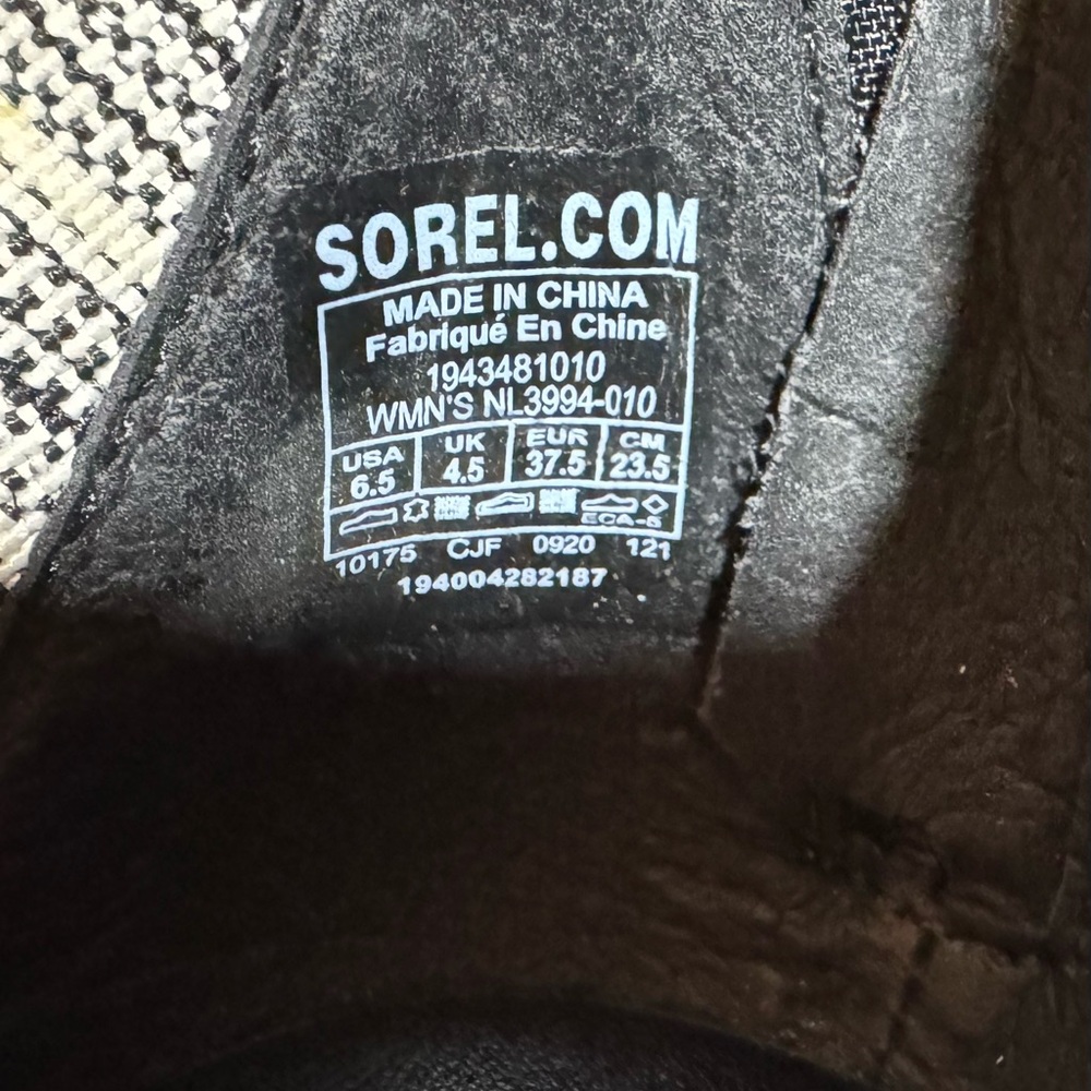 Sorel Women's Cameron Platform Ankle Strap Wedge Sandal Black White 
Size 6.5 - Picture 6 of 6